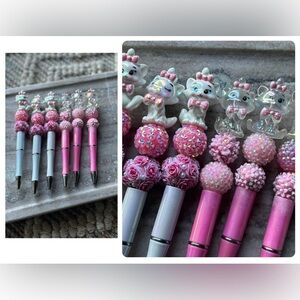 Cute Cat Themed Pink and White Pens